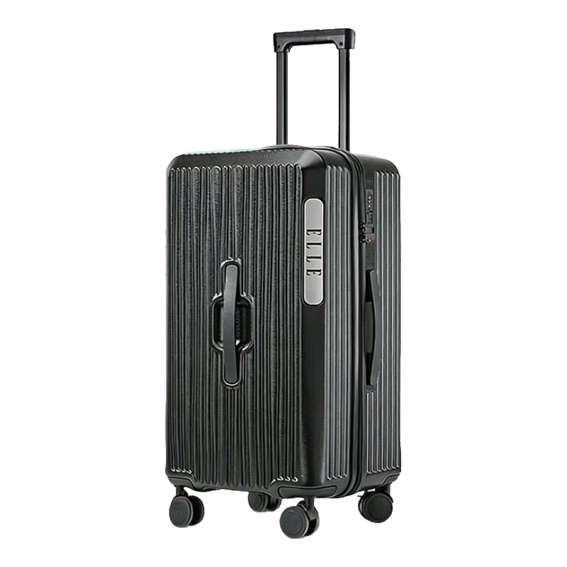 ELLE Large Deep Compartment Suitcase, Women's Travel Luggage, High Capacity, Wear-Resistant, TSA Lock, Password Lock, 26-Inch, Black