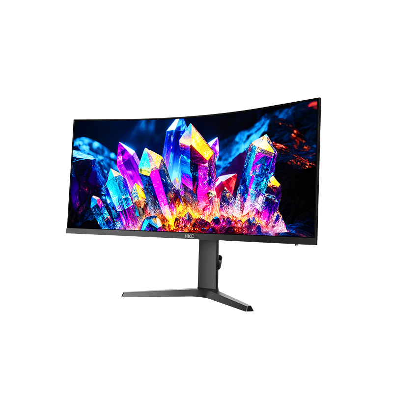 HKC 34-Inch WQHD Ultra HD 200Hz 21:9 Ultrawide Screen, 1000R Curved HDR400 Dark Area Breakthrough Gaming E-Sports Height Adjustable Rotating Monitor CG343UPro