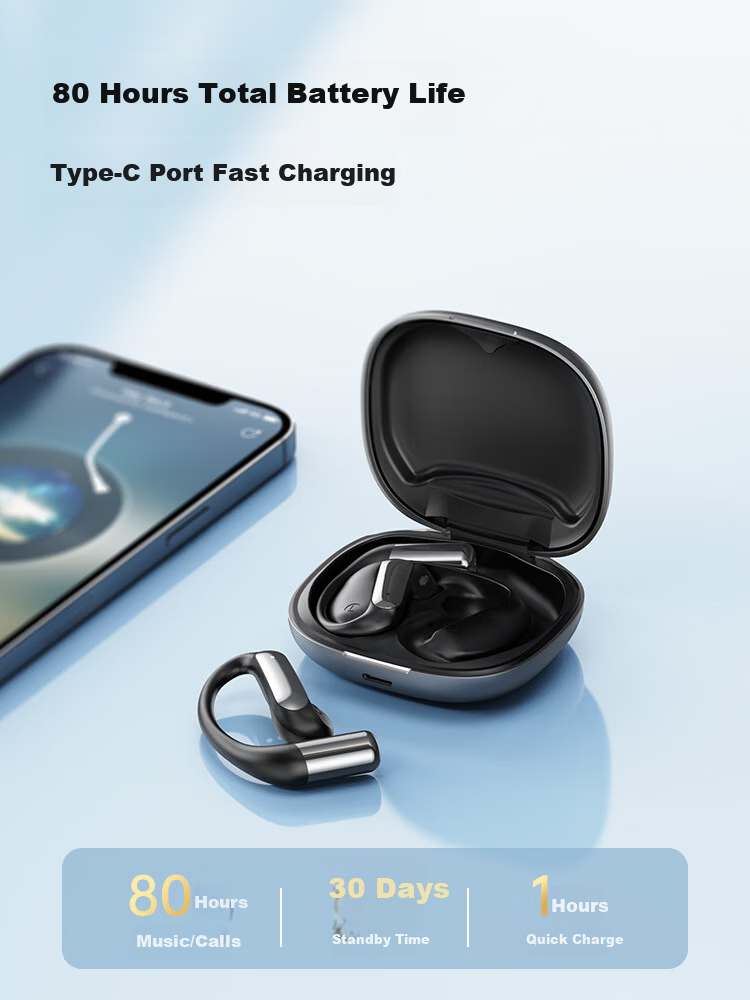 Chengao Wireless Bluetooth Earphones Ear-Hook HD Sound 2026 New Bone Conduction Sports Running Cycling Long Battery Life Universal Phone G129 Skin Color 4