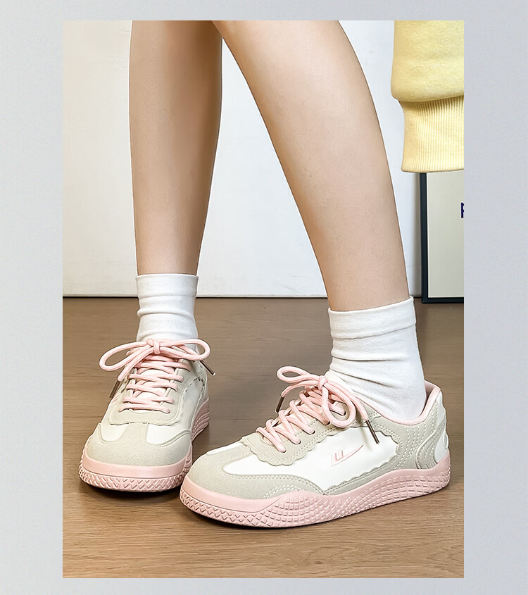Warrior Training Shoes Versatile College Style Women's Fashion White Sneakers 818 Beige/Grey/Dark Blue Size 35 16