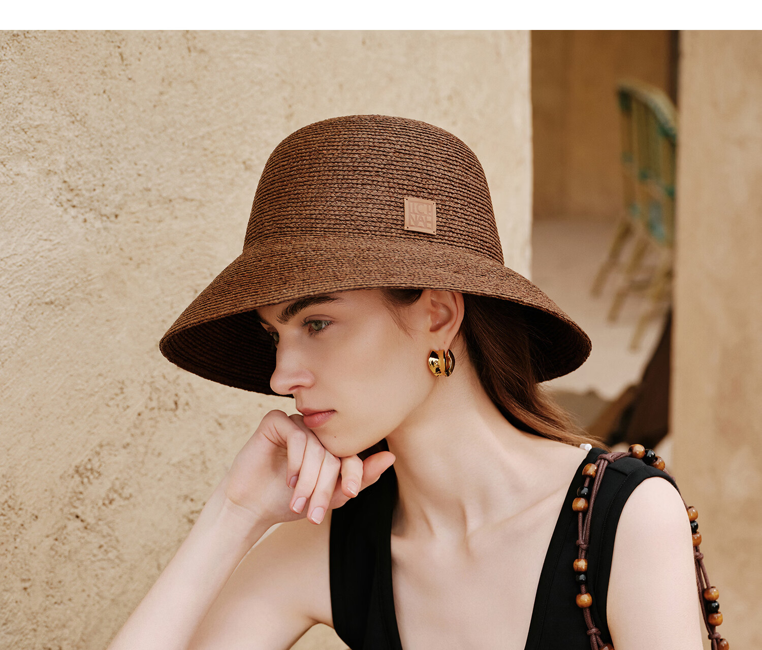 FANCET Women's Summer Straw Hat Elegant French Raffia Wide Brim UV Protection Sun Hat Beach Vacation Sunshade Hat 31