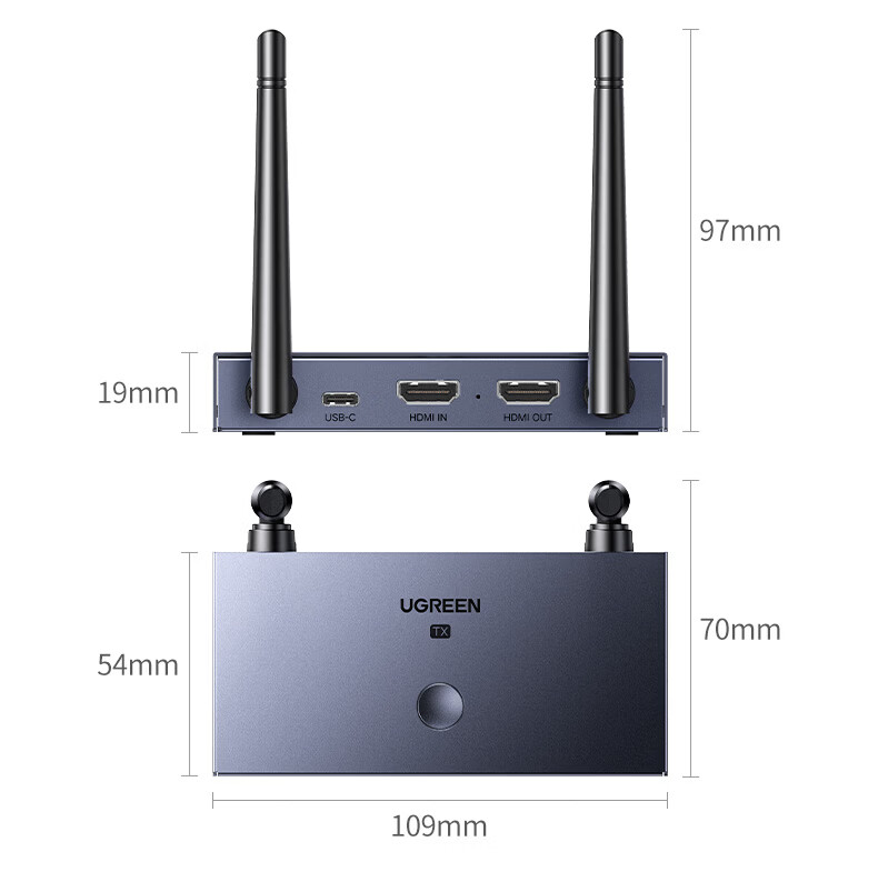 Ugreen HDMI Wireless Screen Mirroring Device HD Conference Multi-Receiver Compatible with Laptop Desktop TV Projector 100m Transmission Single Receiver 75532 38