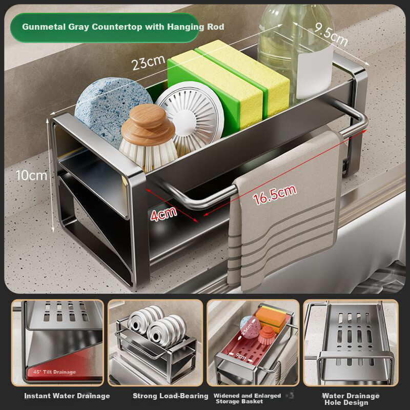 Century Zhenghe Kitchen Storage Rack Sink Draining Rack Cloth Storage Rack Faucet Vegetable Washing Sponge Draining Basket