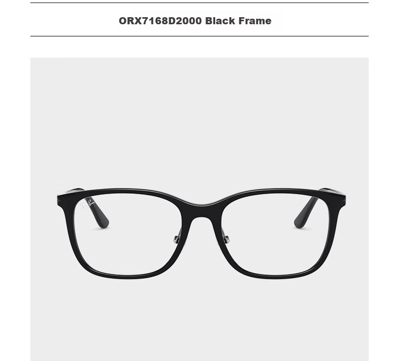 RayBan Optical Glasses Frame for Men And Women, Simple And Stylish Comfortable Square Prescription Glasses Frame 0RX7168D Gift 3