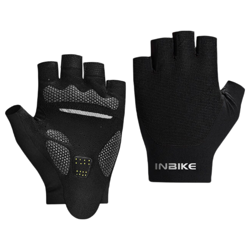 INBIKE Cycling Gloves Half Finger Unisex Spring Summer Mountain Road Bike Shock Absorption Breathable Gear Black White XL