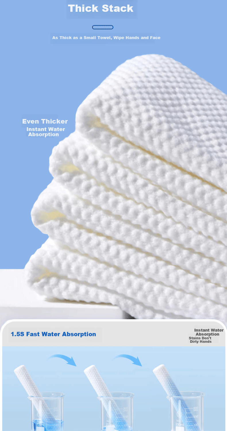 Jieshuyun Enlarged Thickened Hanging and Pull-Out Dual-Use Pearl Pattern Facial Wipes Baby Suitable 1 Pack*50 Sheets 4