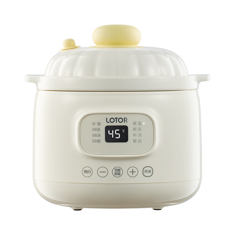 LOTOR Electric Slow Cooker for Cooking Porridge, Making Soup, Baby Food, Rice, Oil Separation by Age Group, Micro-Pressure Straight Cooking Machine, Dry Stewing Specialized Stew Pot