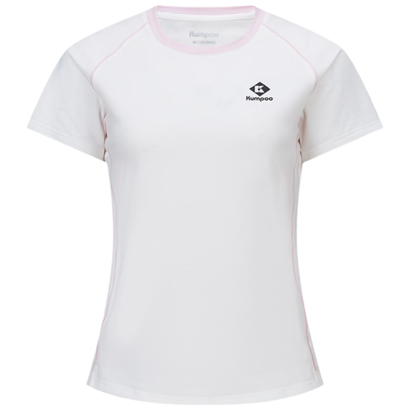 KUMPOO 26th Anniversary New Women's Badminton Short Sleeve Shirt Loose Comfortable Versatile Xunfeng K261W-1730 White M