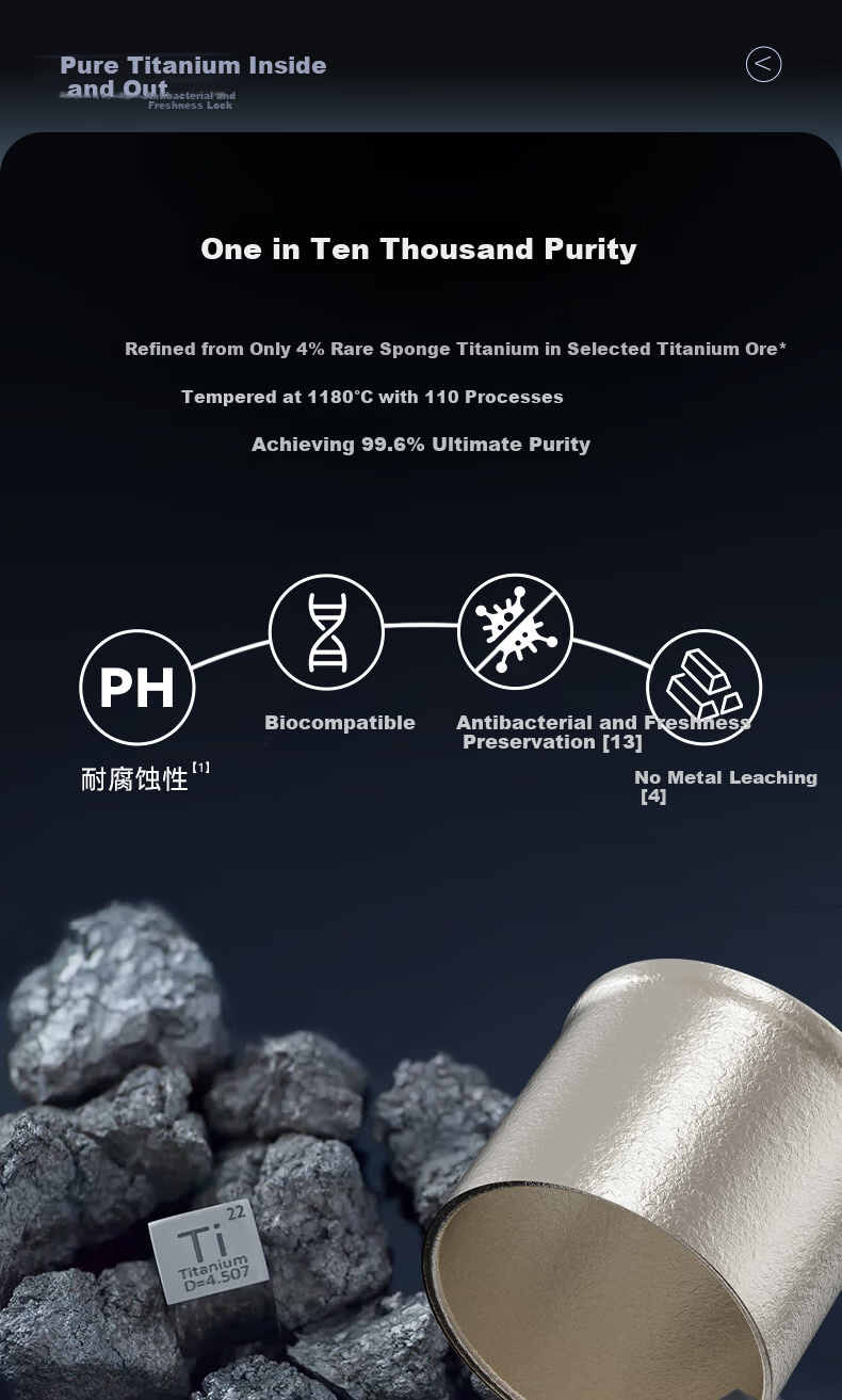 Hongmeng Smart Choice Haers Intelligent Pure Titanium Tea Brewing Insulated Water Bottle for Men and Women with Tea Separation Business Gift 3