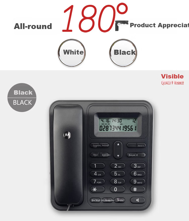 Motorola CT420C Corded Desk Phone Office Home Hands-Free Dual Interface Black 5
