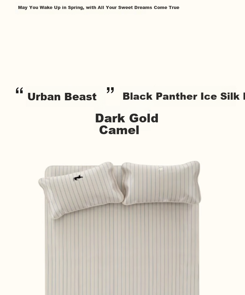 TBH Urban Beast Black Panther Ice Silk Cooling Mat Two-Piece Set Single/Double Air Conditioning Mat Summer Mat 90x200cm with Straps 3