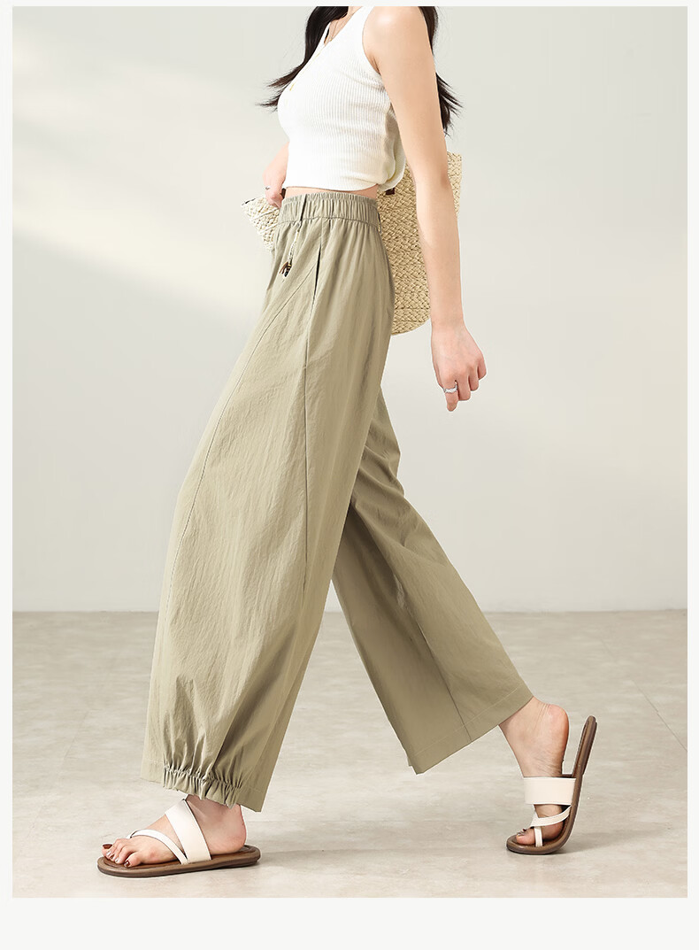 Langsha Flower Bud Wide-Leg Pants for Women 2026 New Summer Thin High-Waist Loose Lantern Pants Commuter Casual Balloon Trousers 27