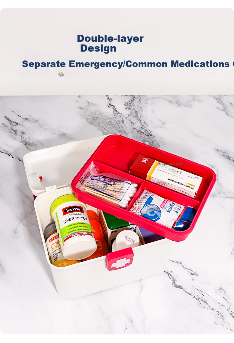 Mengtin Large Capacity Medicine Storage Box Family and Student Dormitory Use Household First Aid Kit Organizer Large Size 5