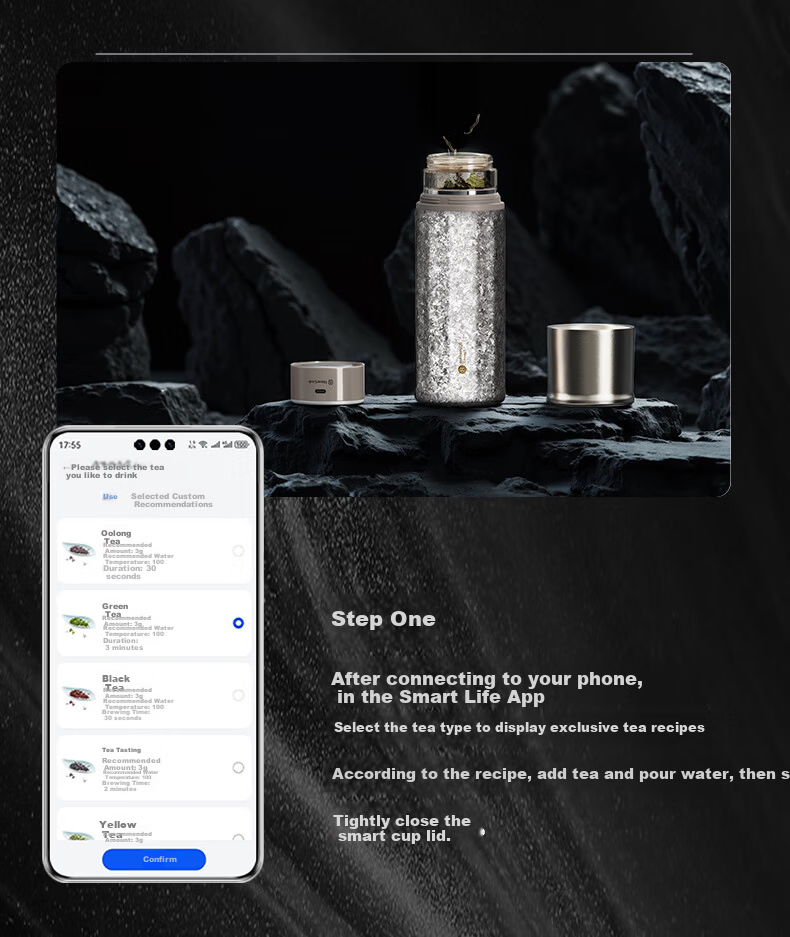 Hongmeng Smart Choice Haers Intelligent Pure Titanium Tea Brewing Insulated Water Bottle for Men and Women with Tea Separation Business Gift 15