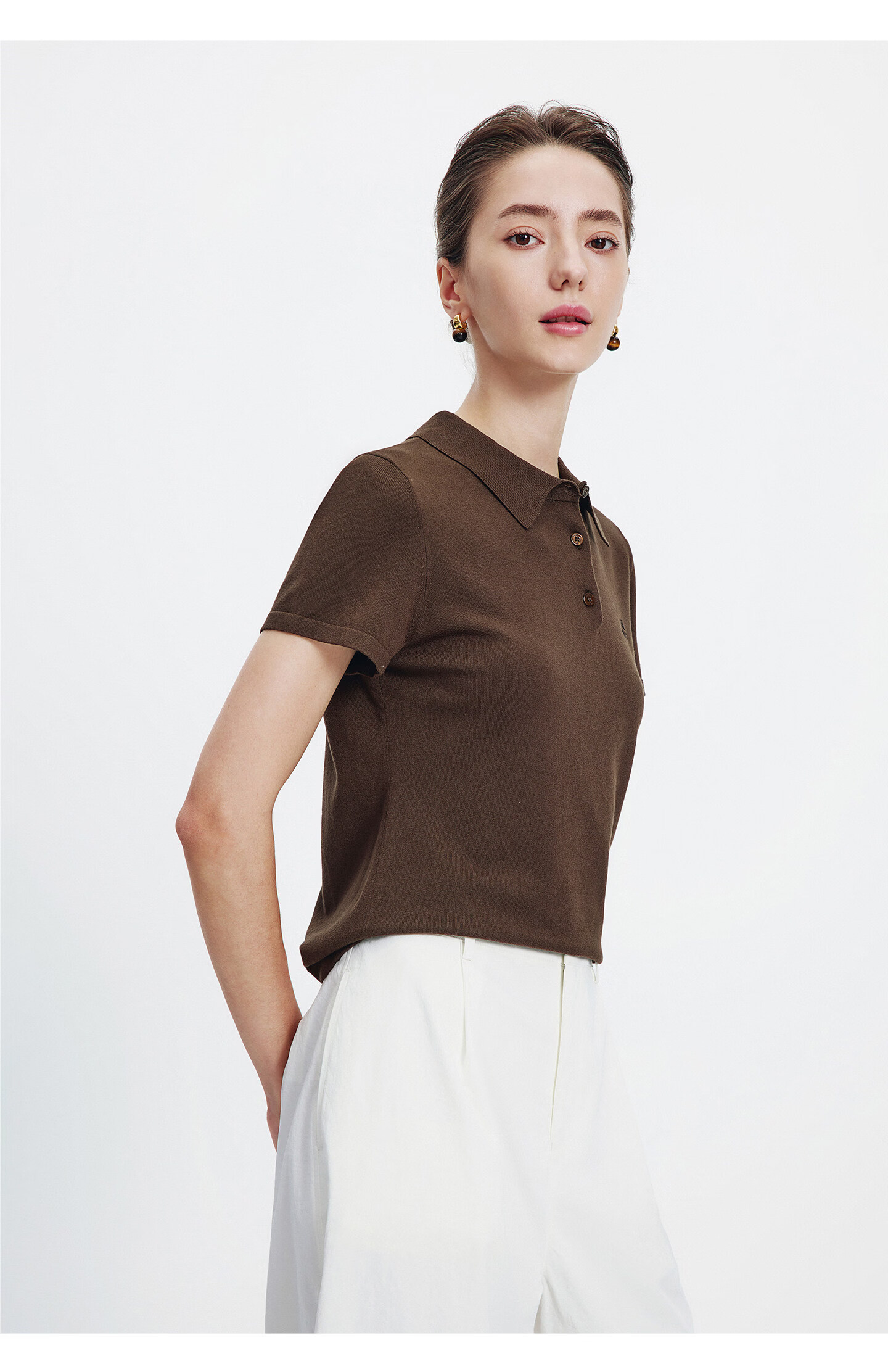 Navigare Slim Fit Small Sailboat Short Sleeve Polo Shirt 26 New Summer Solid Color High Elastic Knit 2325526520 XL 57