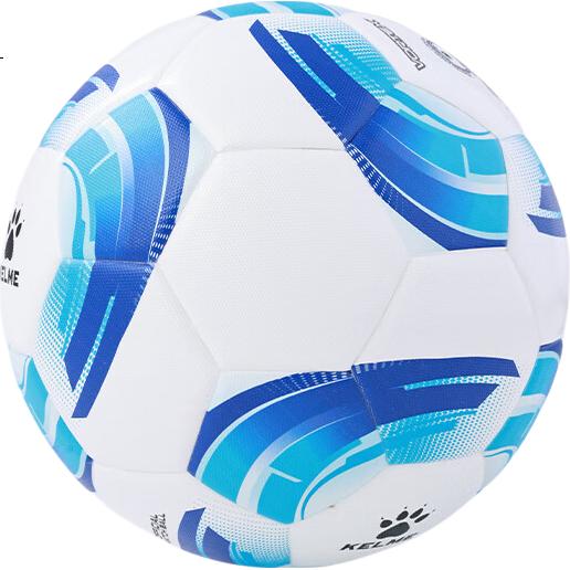 KELME Hot-Melt Soccer Ball for Youth Training And Professional Matches, Size 4 Children's Ball VORTEXAC Windfire Wheel White Fluorescent Blue Size 4