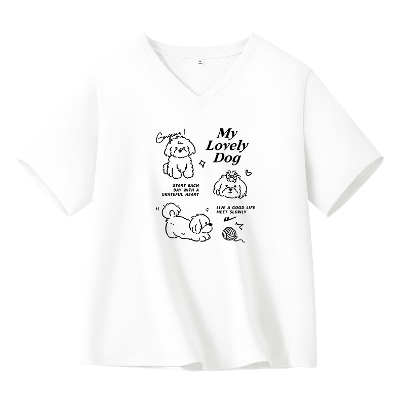 Warrior 100% Cotton V-Neck Short Sleeve T-Shirt Women 2026 Summer New Loose Slim Fit Casual Versatile Top