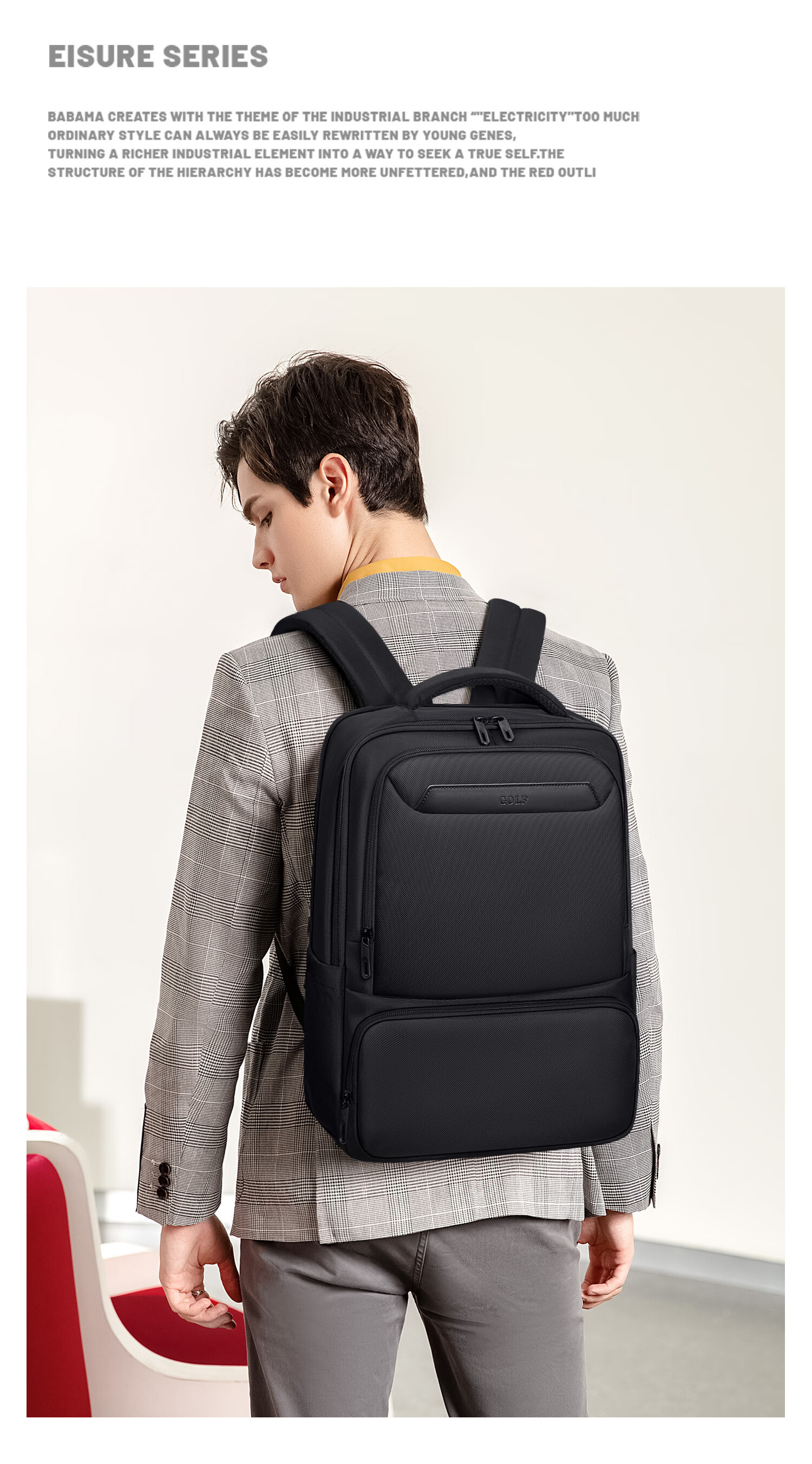 GOLF Men's Business Laptop Backpack 16/15.6 Inch Multi-Compartment Travel Commuter Bag 13