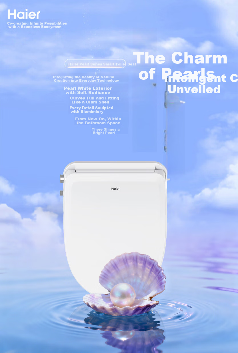 Haier Intelligent Toilet Seat, All-In Premium Series, Powerful Drying, Dual UV Sterilization, Automatic Deodorizing, Remote Control, V6-R80 1