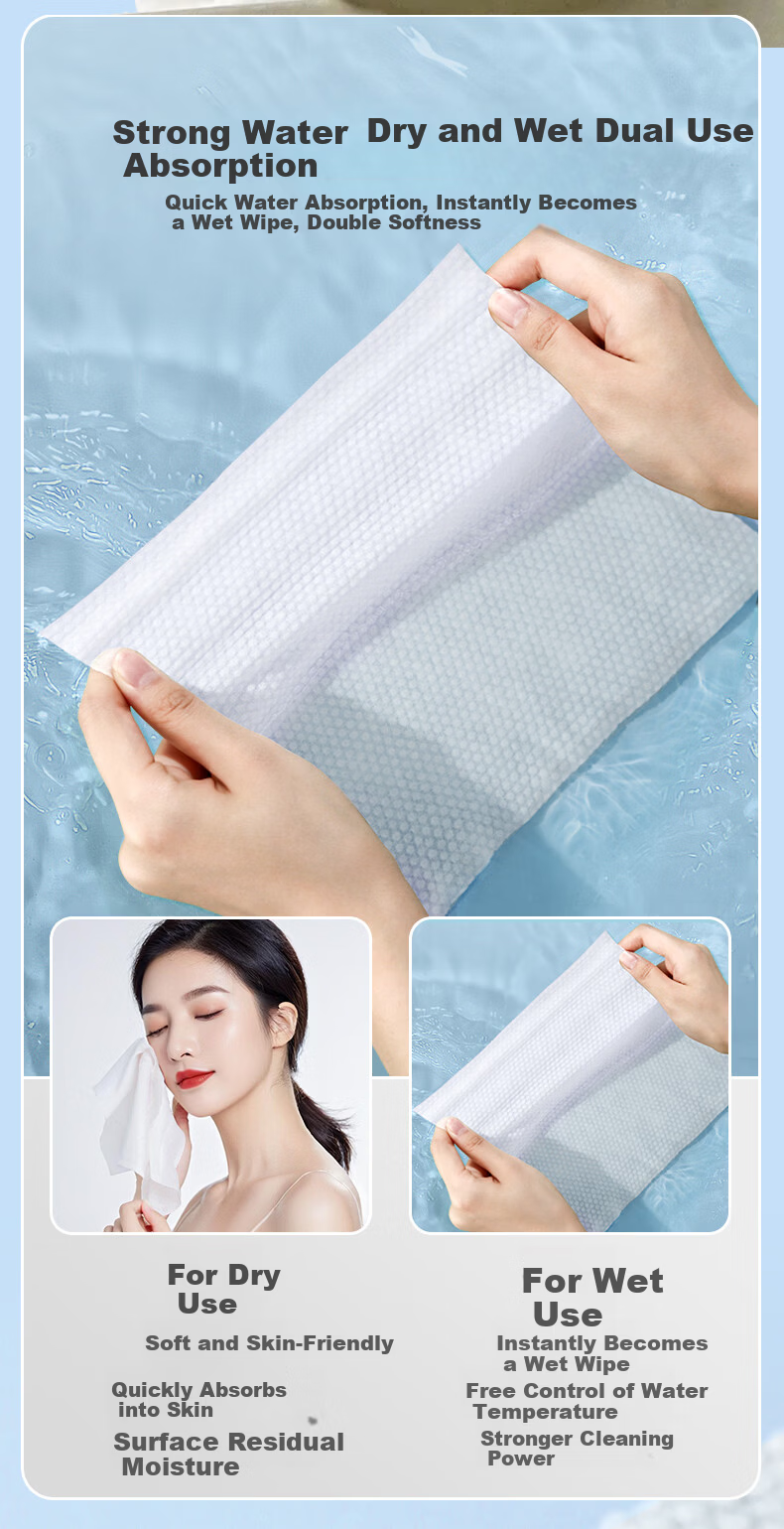 COTTON SHOOTS Facial Towel 60 Sheets*1 Pack 100% Cotton Soft Disposable Towel Boxed 20*20CM 12