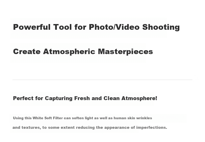 Kase White Soft Quarter Filter Soft Light Lens Soft Focus Lens Hazy Lens Portrait Beauty Lens Camera Dreamy Creative Photography Filter 67mm 4