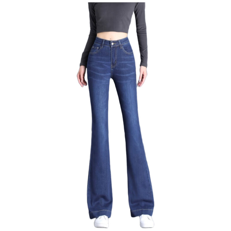 Romon Women's Jeans Spring Stretch Slim High Waist Bootcut Light Blue 31