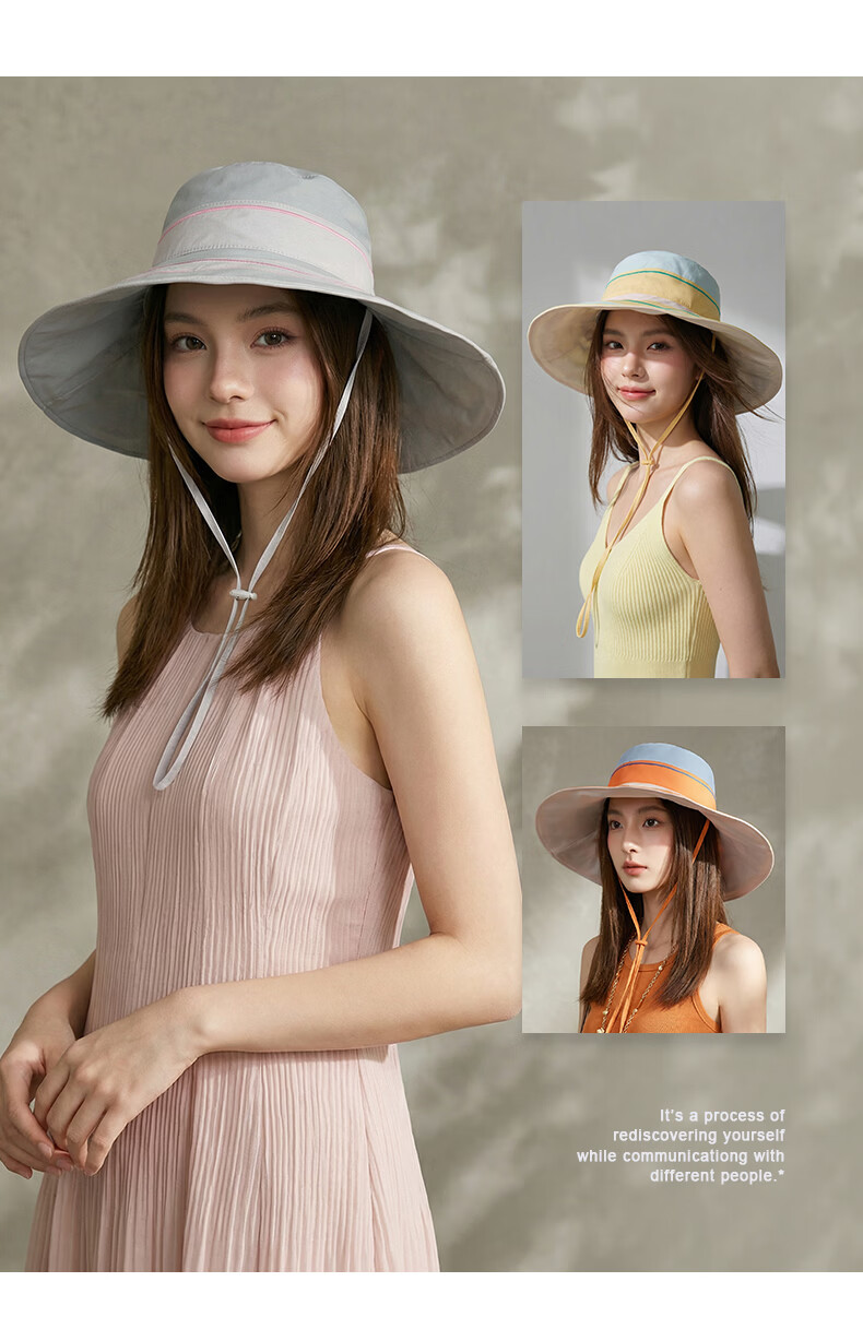 CACUSS Women's Sun Hat Summer Wide Brim Outdoor Vacation Beach Hat Cotton Neck Protection Face Shield Sun Hat Orange Pink 8