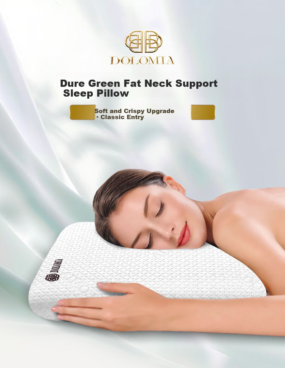 DoloMiA Soft Upgrade Deep Sleep Flat Pillow Neck Support Cervical Pillow Memory Foam Core for Men and Women 1