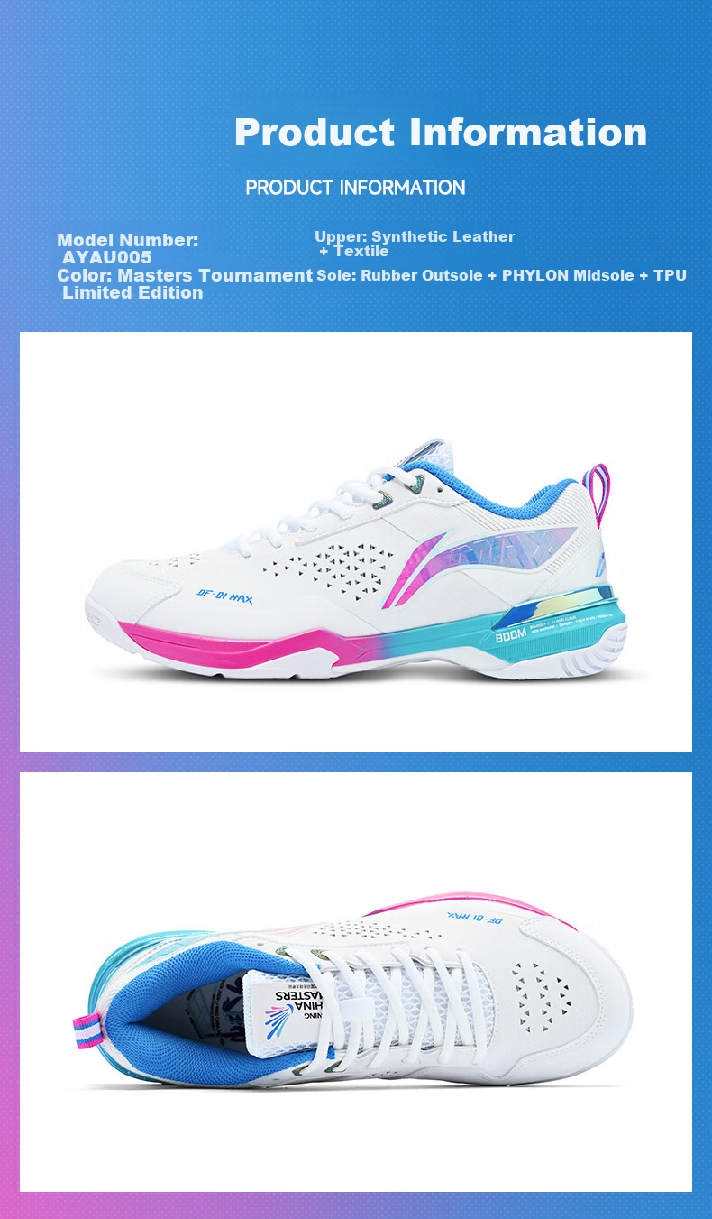 LI-NING Badminton Shoes Blade Max City Edition Master Tournament Color Professional Training Sports Shoes Size 36 9