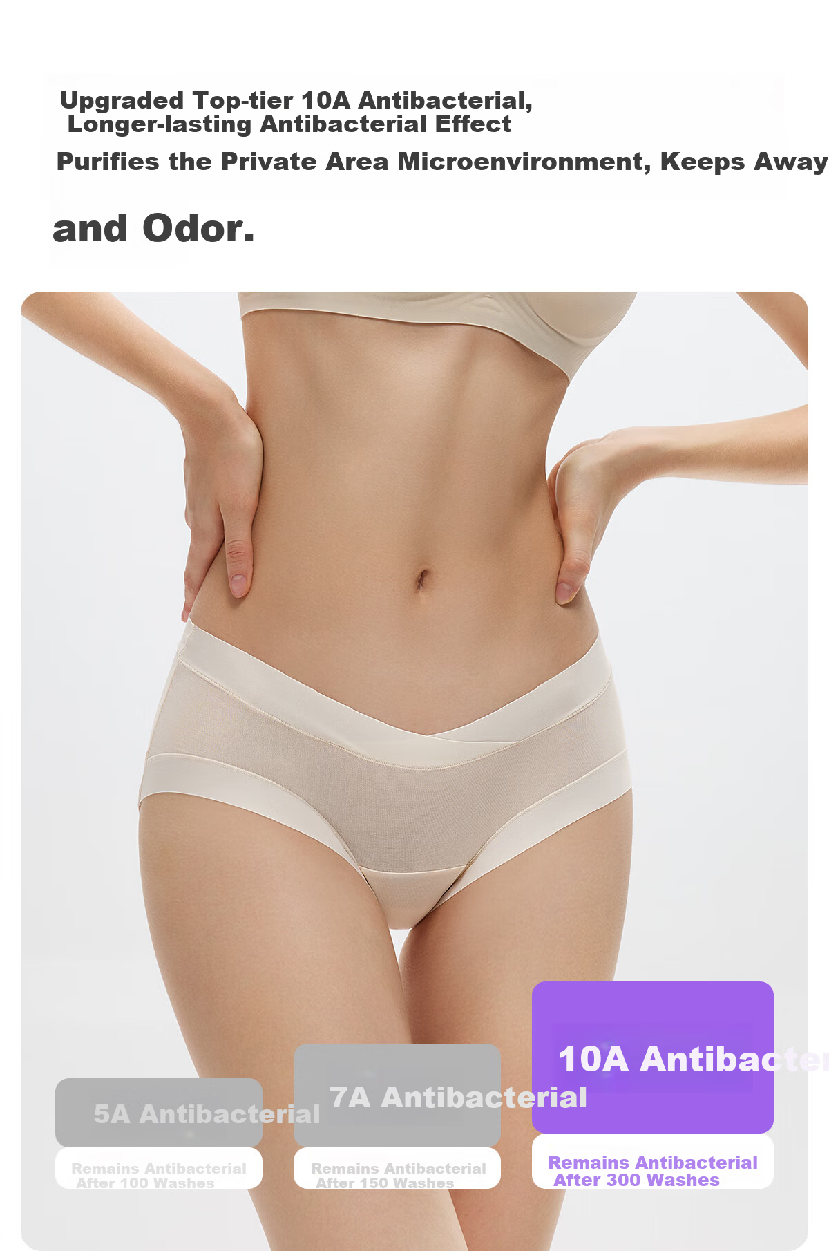 JOYNCLEON Maternity Cotton Low-Waist Seamless Extended Crotch Pregnancy Underwear EO Sterilized XXL jnk194189 8