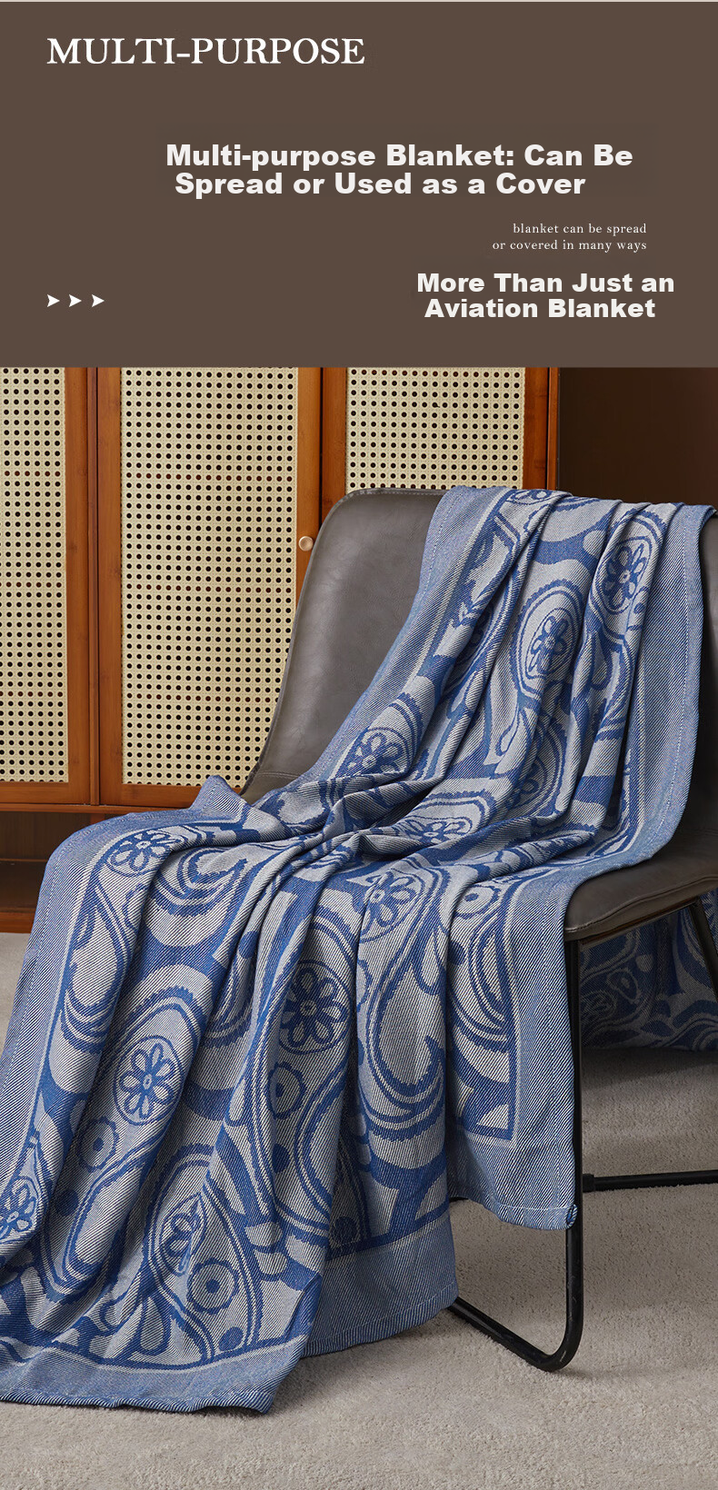 Boyang Home Textile First Class Airplane Blanket Air Conditioning Blanket Office Nap Blanket Cover Blanket Youlan 130*195cm 10