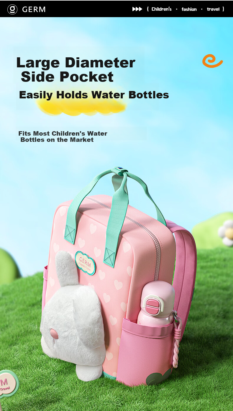 Germ Kindergarten Boys Children's Backpack for First Grade Kids Honey Bear Double Shoulder Bag 6