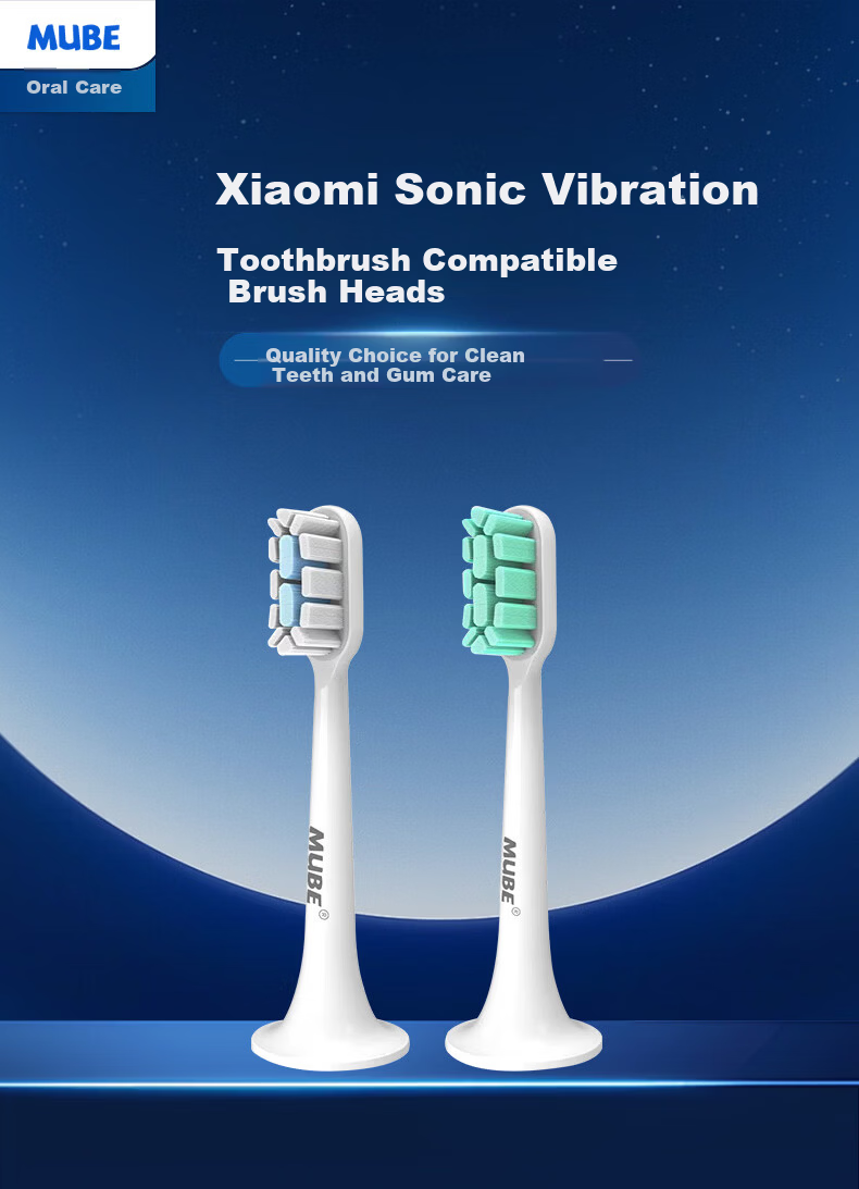 MUBE Compatible Xiaomi Electric Toothbrush Heads T300/T500/T700/MES601/MES602 Mijia Youth Edition MI Universal Replacement Brush Heads Upgraded Flagship Model 4