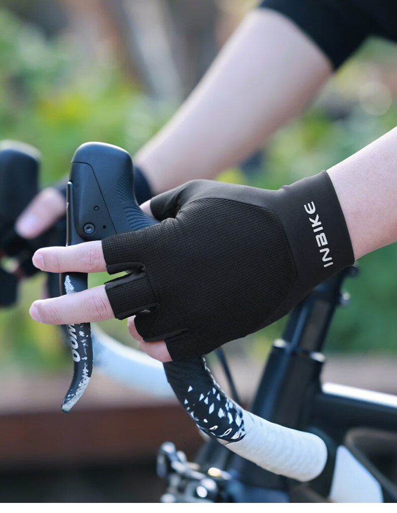 INBIKE Cycling Gloves Half Finger Unisex Spring Summer Mountain Road Bike Shock Absorption Breathable Gear Black White M 14