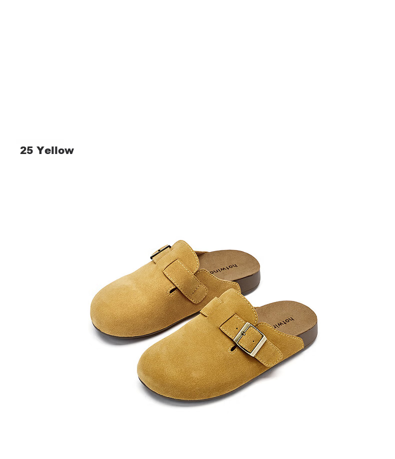 Hotwind Women's Open-Toe Birkenstock Style Slip-On Flat Shoes Casual Half Slippers Spring Autumn Vintage Versatile 12