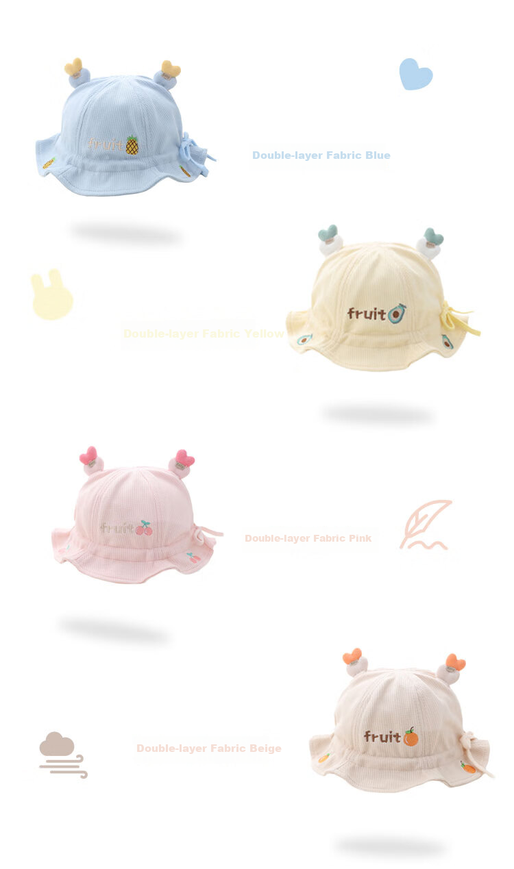 Benaxi Baby Hat Spring and Autumn Thin Style Unisex Infant Newborn Fisherman Sunshade Sun Protection Summer Hat 14