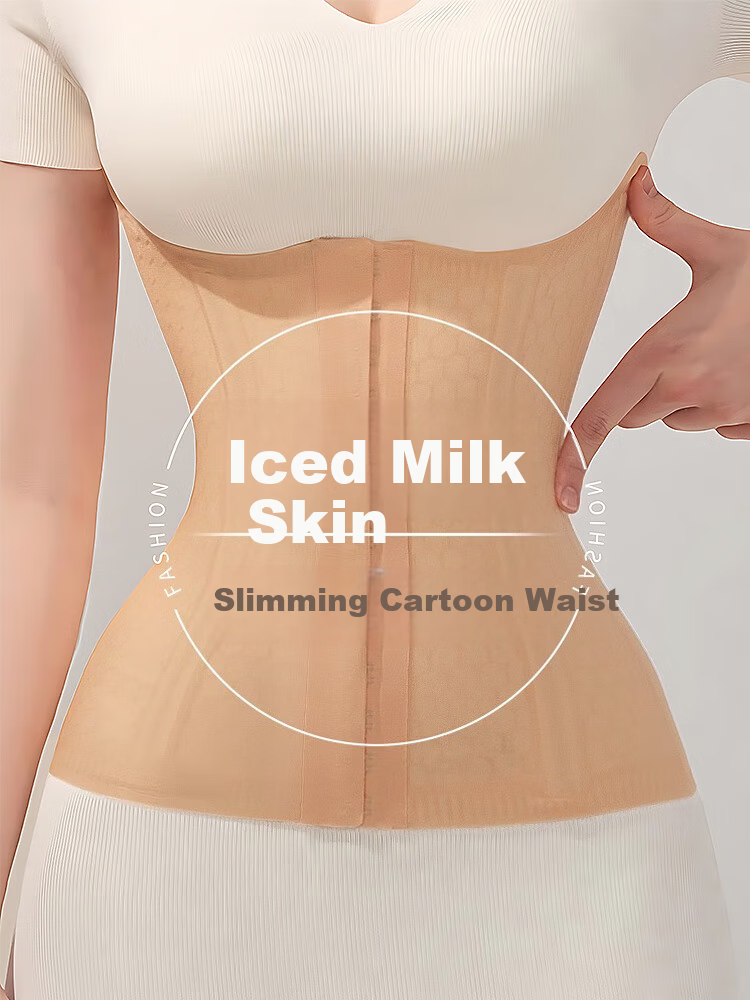 GRACEWELL Bare-Skin Ice Silk Waist Trainer Strong Waist Cincher Heavy-Duty Shaping Body Postpartum Seamless Stomach Slimming Summer Thin Belt 1