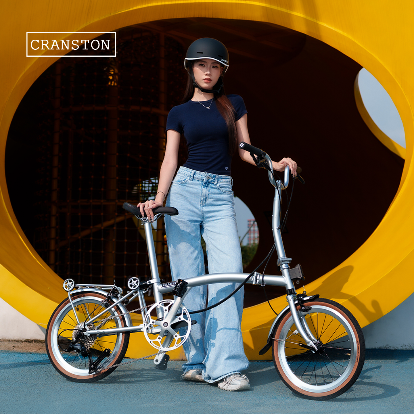 CRANSTON R9 16-inch 9-Speed Silver Wing Adult Ultra-Light Portable City Retro Small Folding Bike