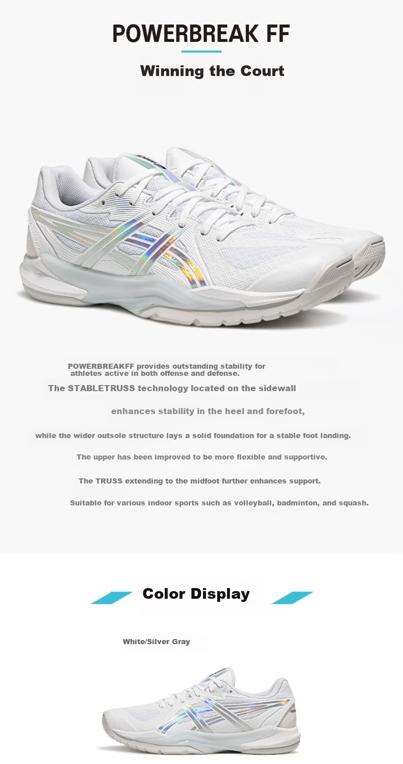 ASICS Powerbreak FF 1073A090-100 Men's Badminton Shoes Cushioning Durable Aurora 40.5 4