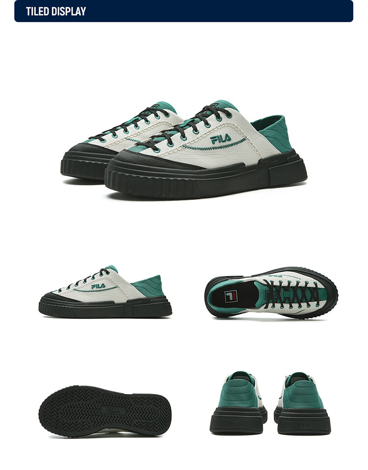 FILA LOOP 1S Women's Canvas Shoes Colorful Terraced White Slip-On Spring Summer Casual 47