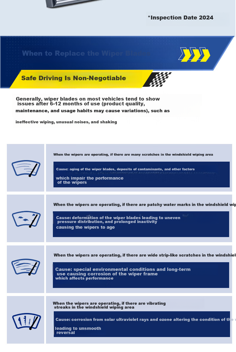 MICHELIN New Frameless Silent Wiper Blade for Lavida 13-17, Bora 11-18, Zotye T800 18-22/19B 12