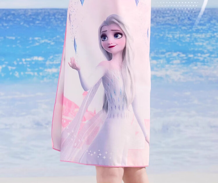 Disney Kids Quick-Dry Swimming Towel Beach Towel Bath Wrap Absorbent D96001S Elsa Princess Blue 6