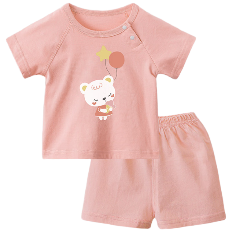 Tonglian Chuxin Baby Summer Short Sleeve Set 2026 New Pure Cotton Girls Two-Piece Infant Toddler Summer Outfit