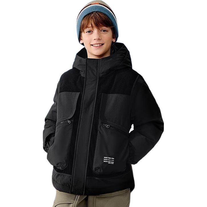 BALABALA Boys' Down Jacket 2025 Winter New Warm Waterproof Outdoor Coat for Older Kids