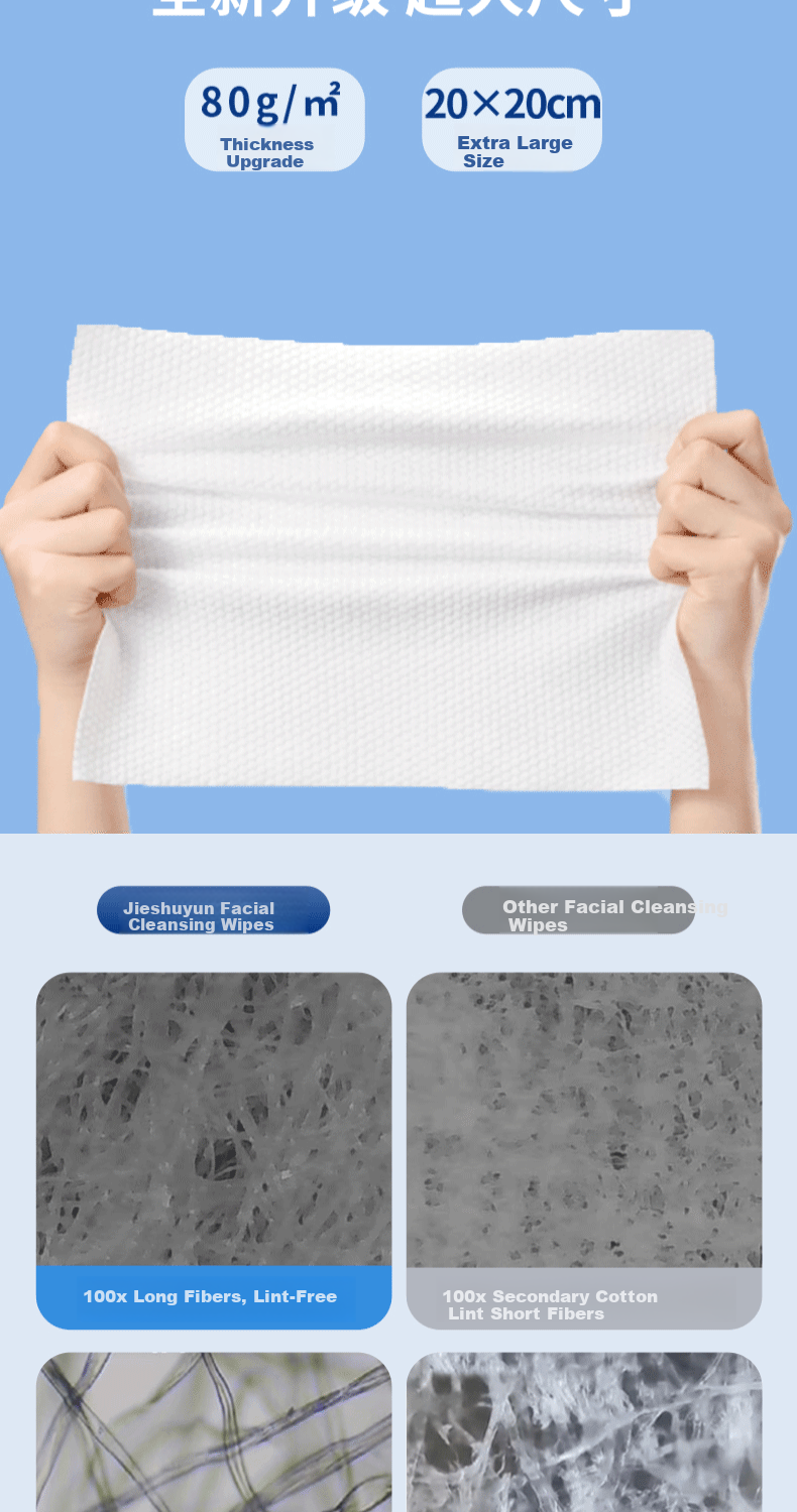 Jieshuyun Enlarged Thickened Hanging and Pull-Out Dual-Use Pearl Pattern Facial Wipes Baby Suitable 1 Pack*50 Sheets 2