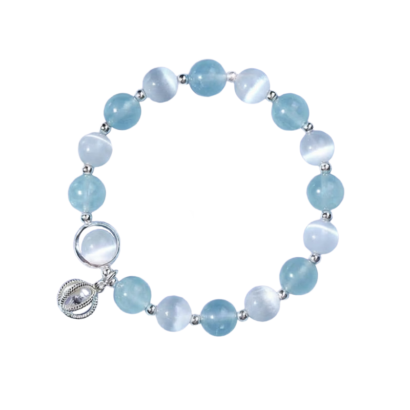 Spring Shallow Cat's Eye Stone Bracelet for Women Birthday Gift for Girlfriend Wife Bestie 2026 New Ladies Beaded Bracelet Lucky Charm Beads