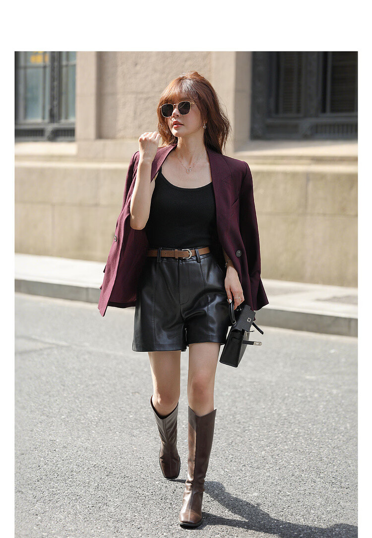 MT [Magazine Editor-in-Chief] Spring Commuter Ruffle Sleeve False Collar V-Neck Double-Breasted Loose Women's Blazer Jacket 1