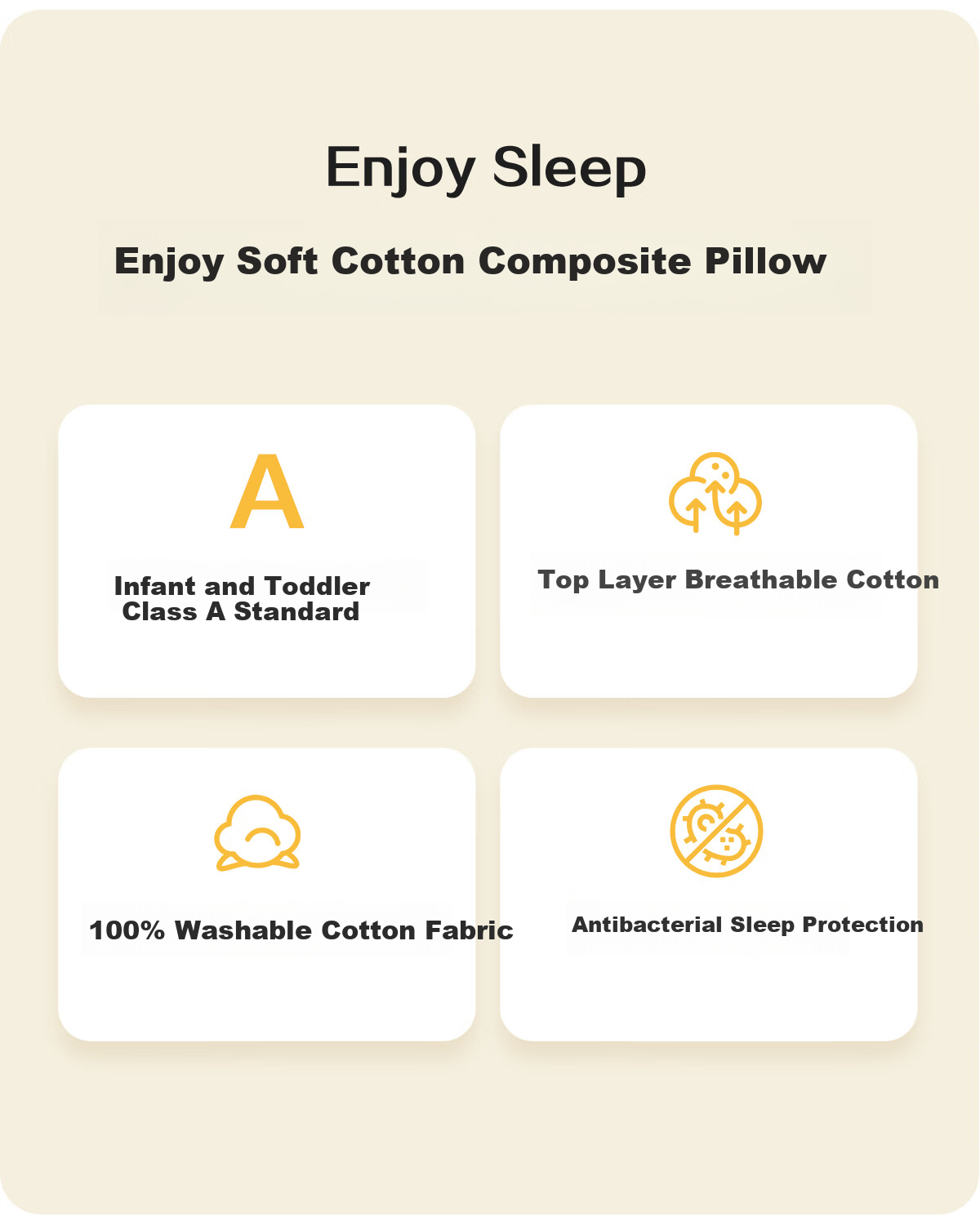 Beyond Kids Cotton Pillow Core Home Soft Sleep Pillow Student Pillow Core Cotton Children's Pillow - Cotton Ball 40*60cm 2
