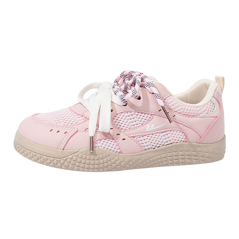 Warrior Summer New Mesh German Training Shoes Women College Style Breathable Casual Sports Shoes L685BR Pink/Beige Size 39