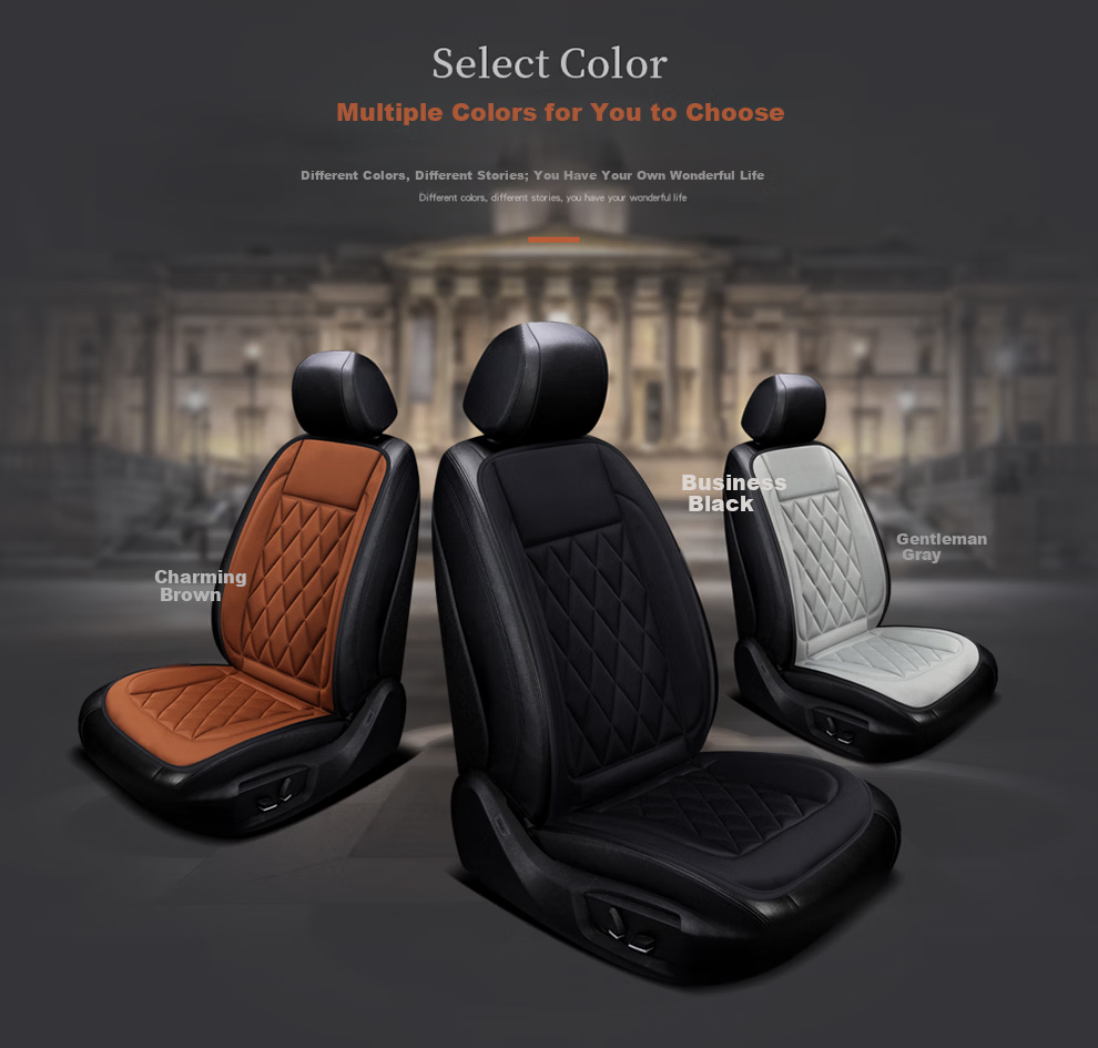 Digalun Car Heated Seat Cushion 12V Three-Piece Set Business Black Winter Rear Seat Electric Heating Pad 8